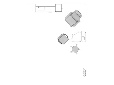 A line drawing viewed from above - Exam Room 001