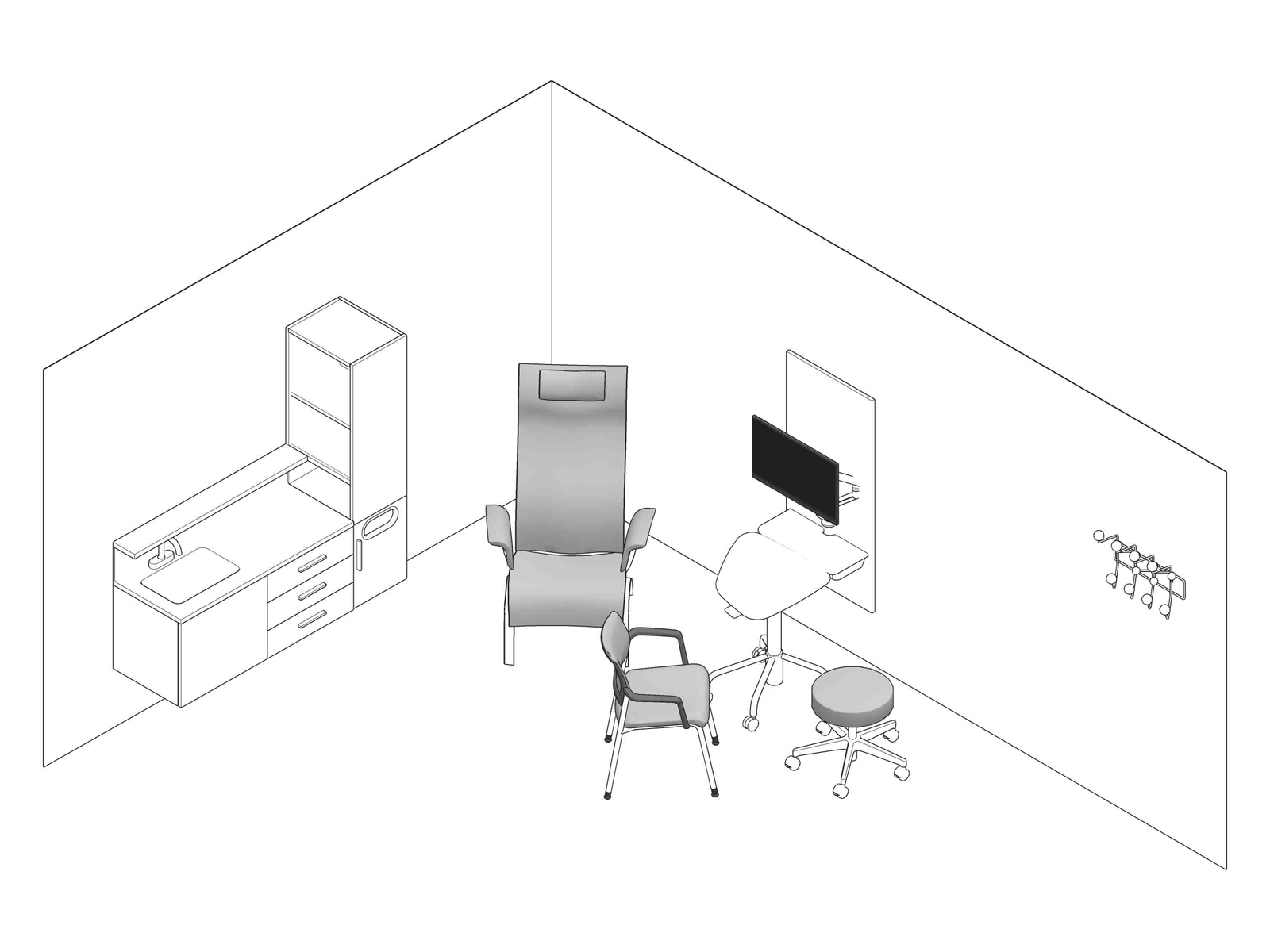 A line drawing - Exam Room 004