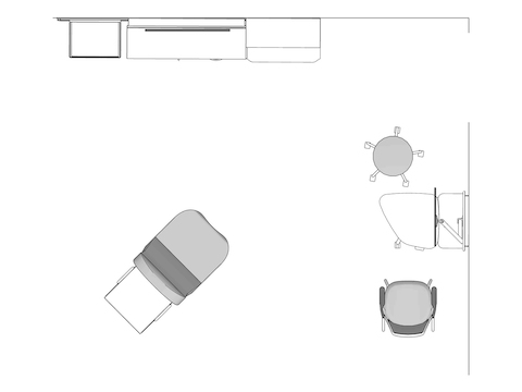 A line drawing viewed from above - Exam Room 001