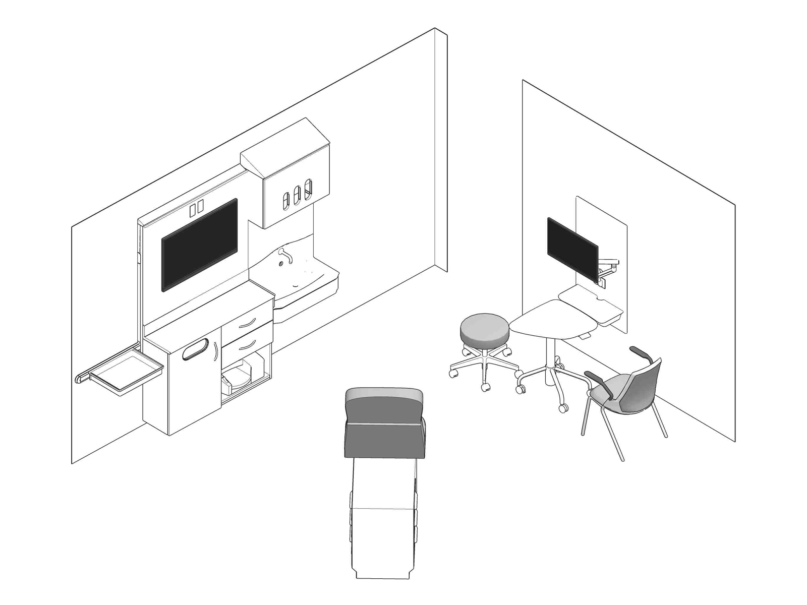 A line drawing - Exam Room 006