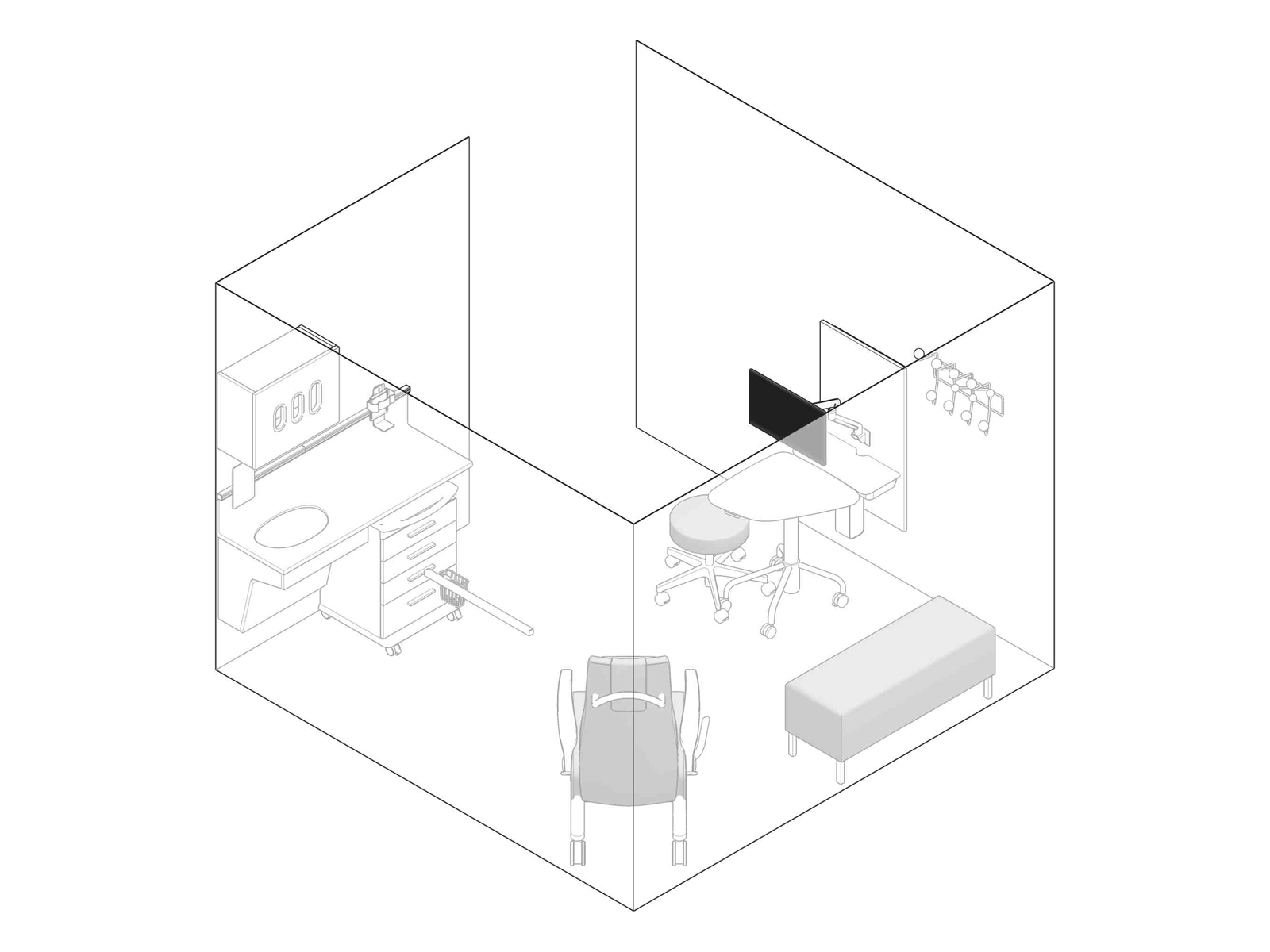 A line drawing - Exam Room 010