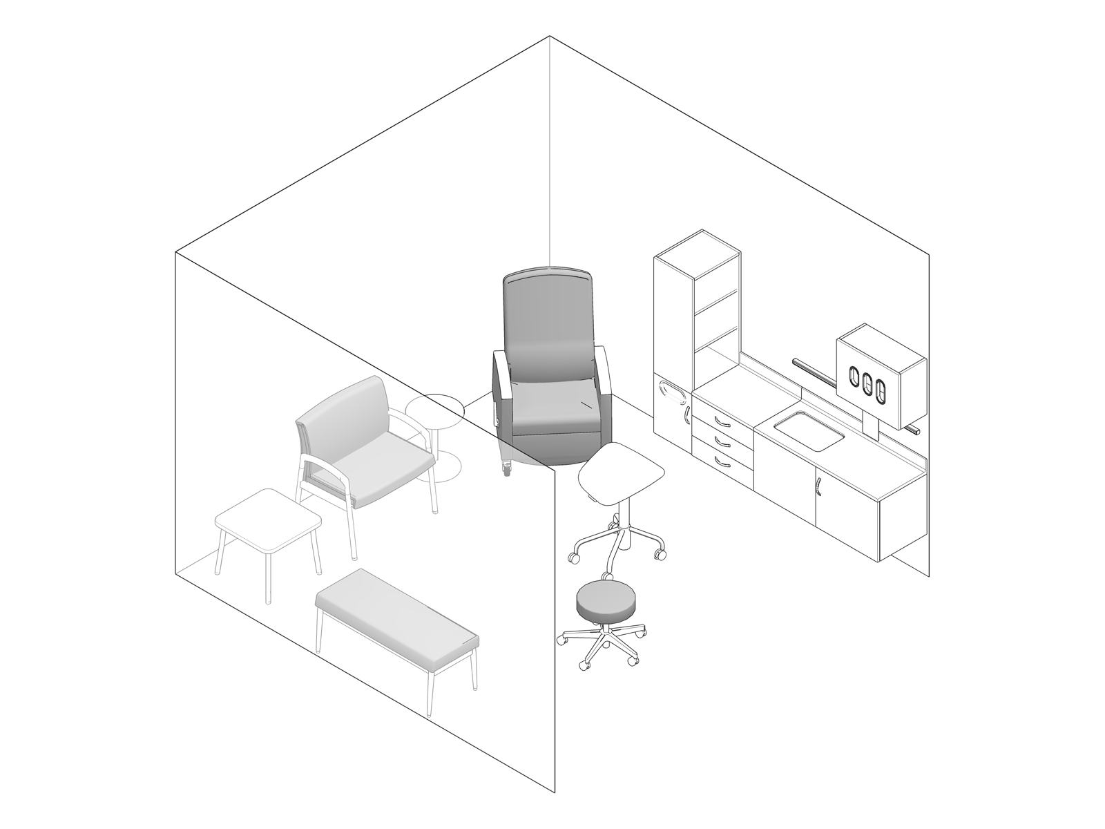 A line drawing - Exam Room 021