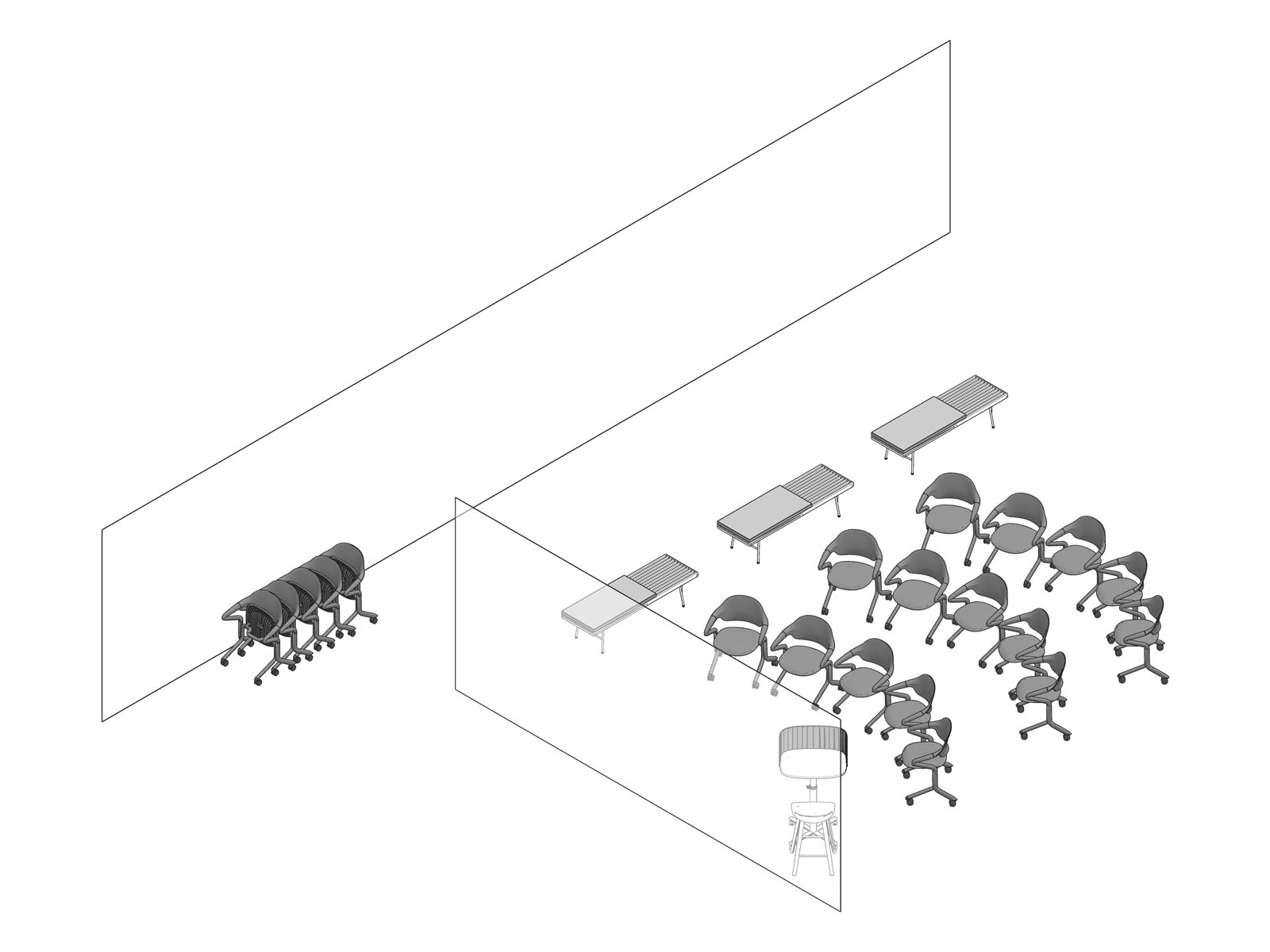 A line drawing viewed from above - Forum 030