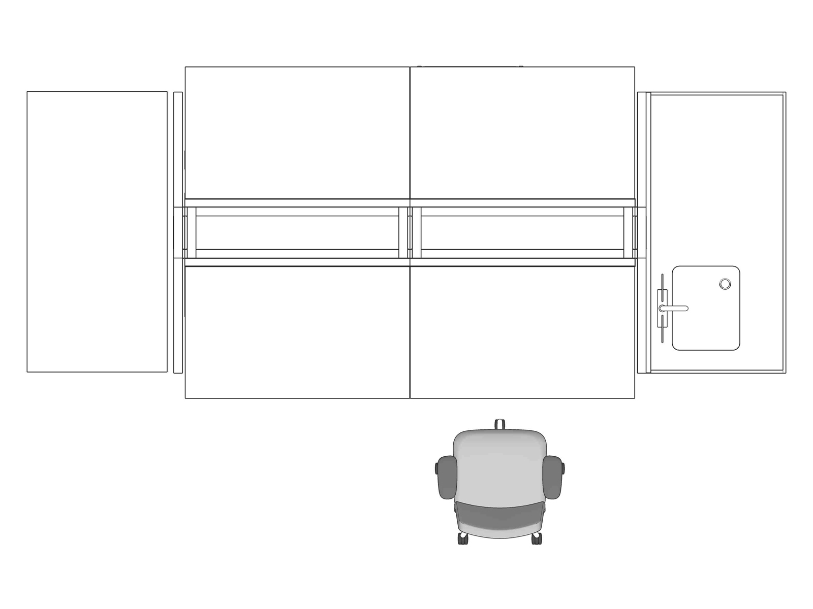 A line drawing viewed from above - Laboratory 002