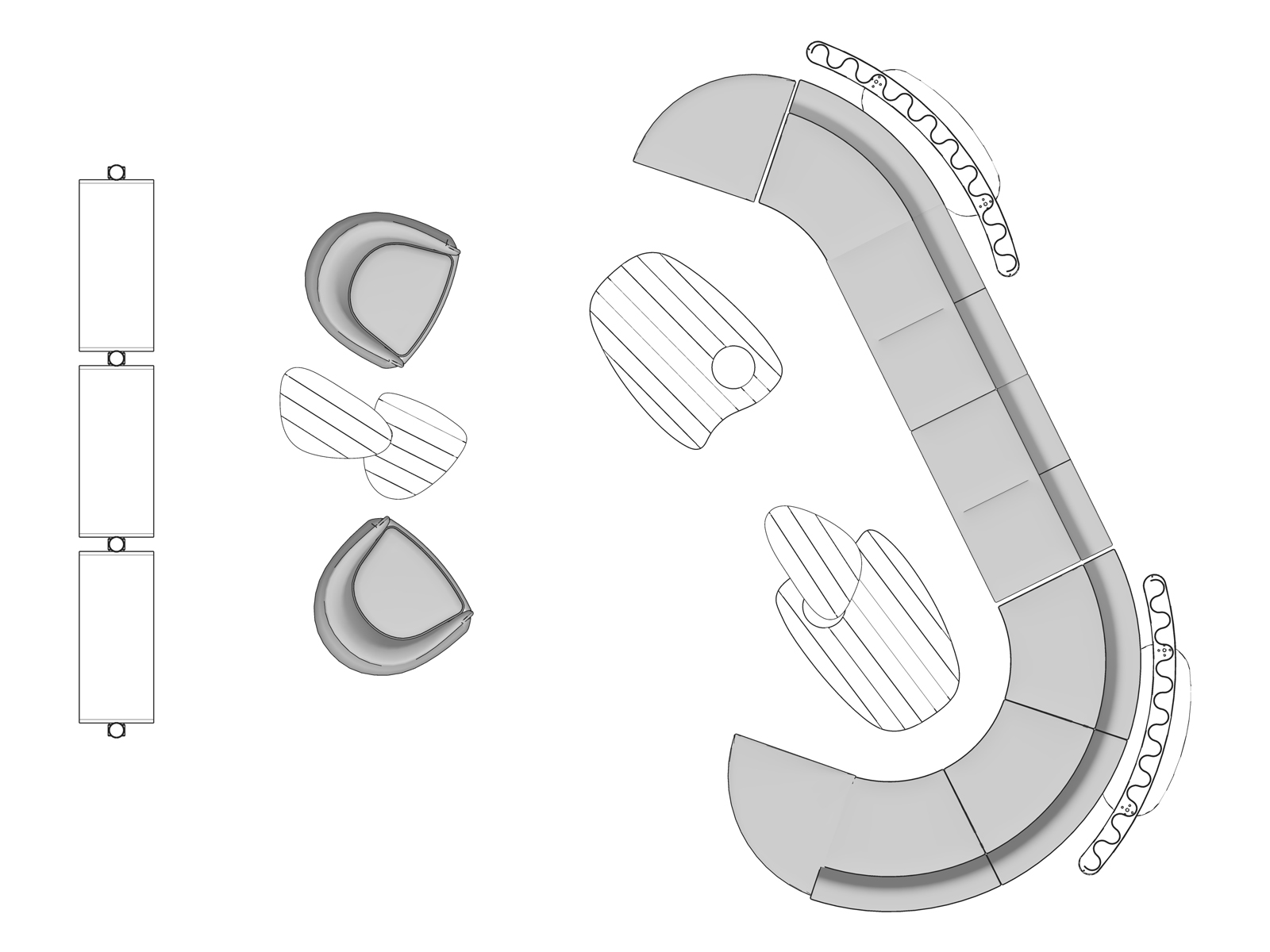 A line drawing viewed from above - Lounge_011