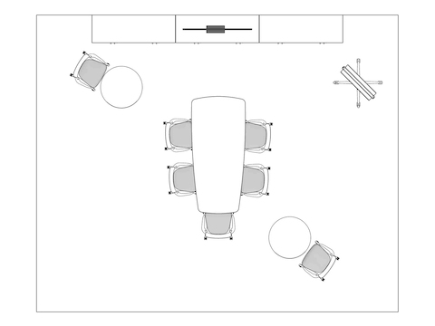 A line drawing viewed from above - Meeting Space 004