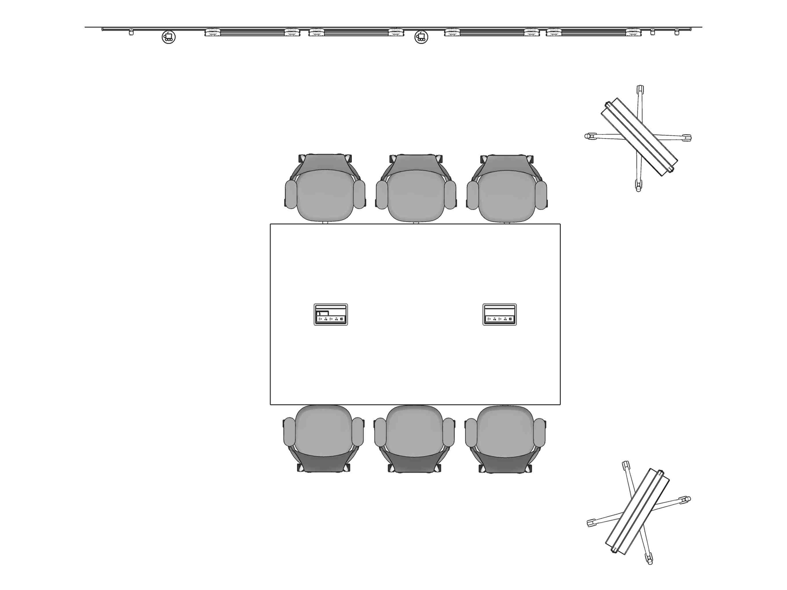 A line drawing viewed from above - Meeting Space 017