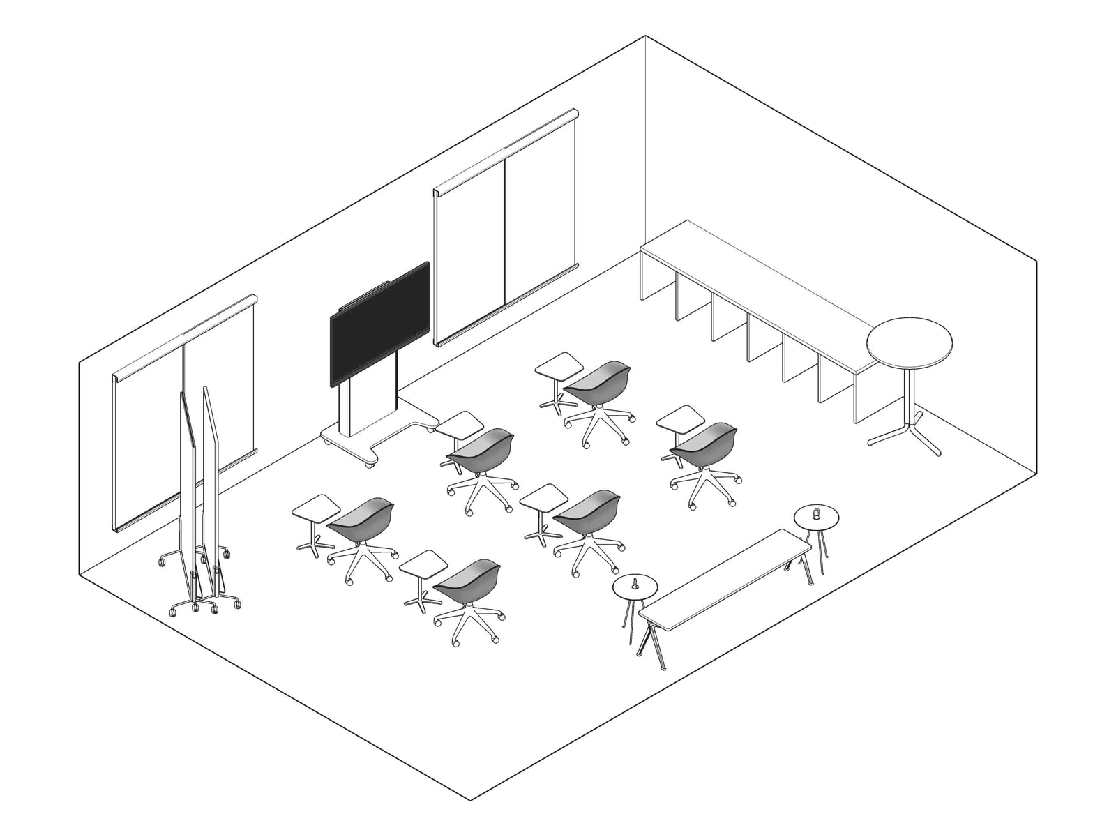 A line drawing - Meeting Space 057 A