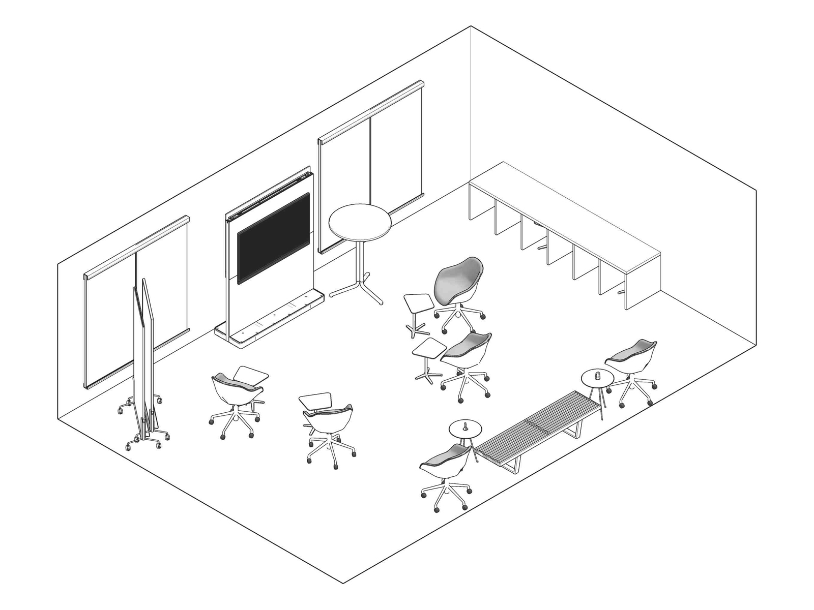 A line drawing - Meeting Space 058 B