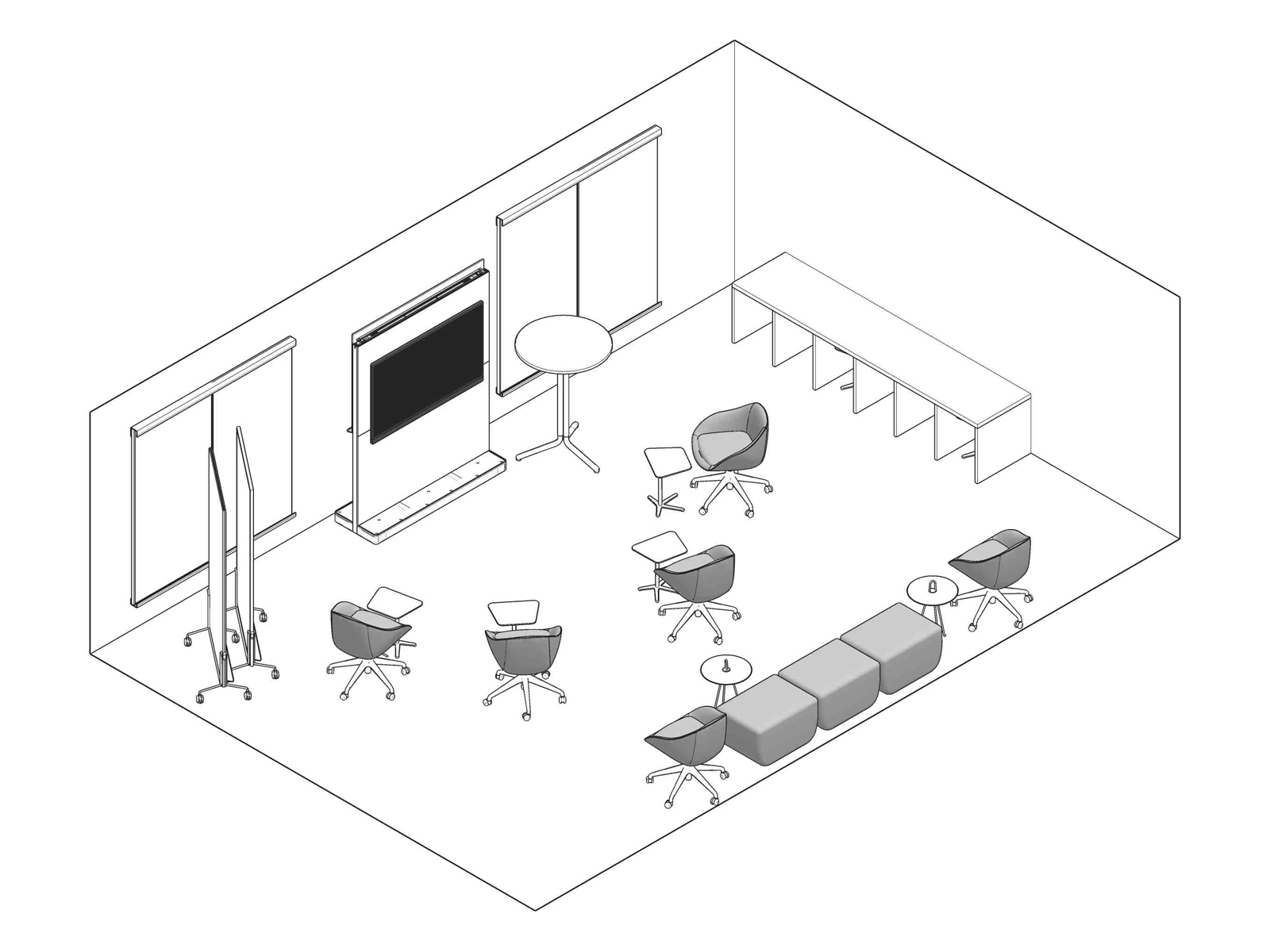 A line drawing - Meeting Space 058 C