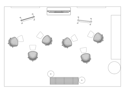 A line drawing viewed from above - Meeting Space 059 B