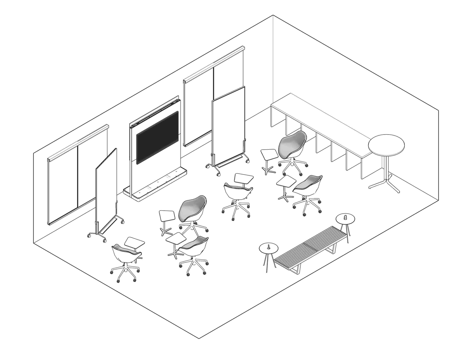 A line drawing - Meeting Space 059 B