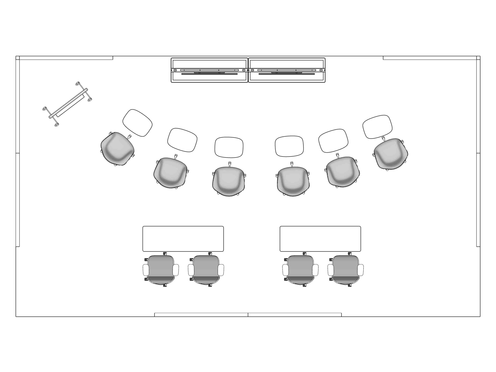 A line drawing viewed from above - Meeting Space 101