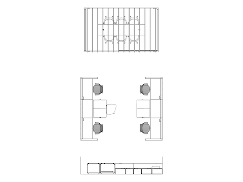 A line drawing from above - Nurses Station 021