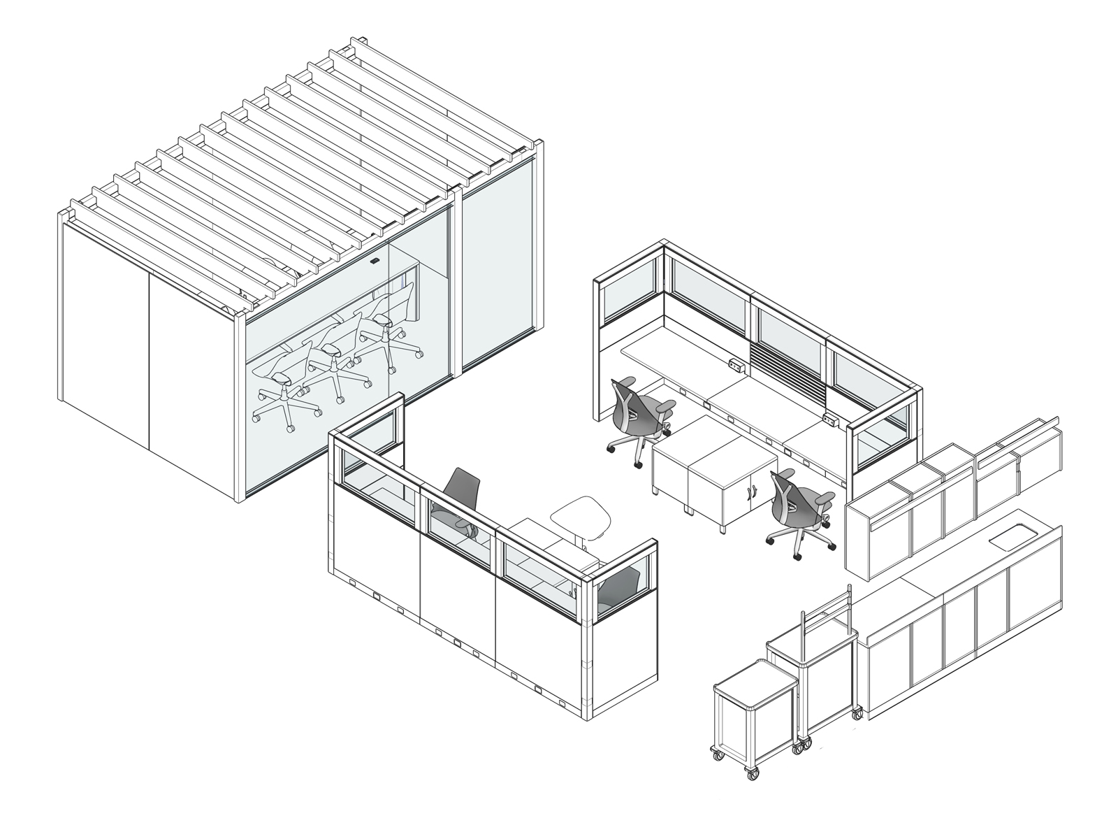 A line drawing - Nurses Station 021