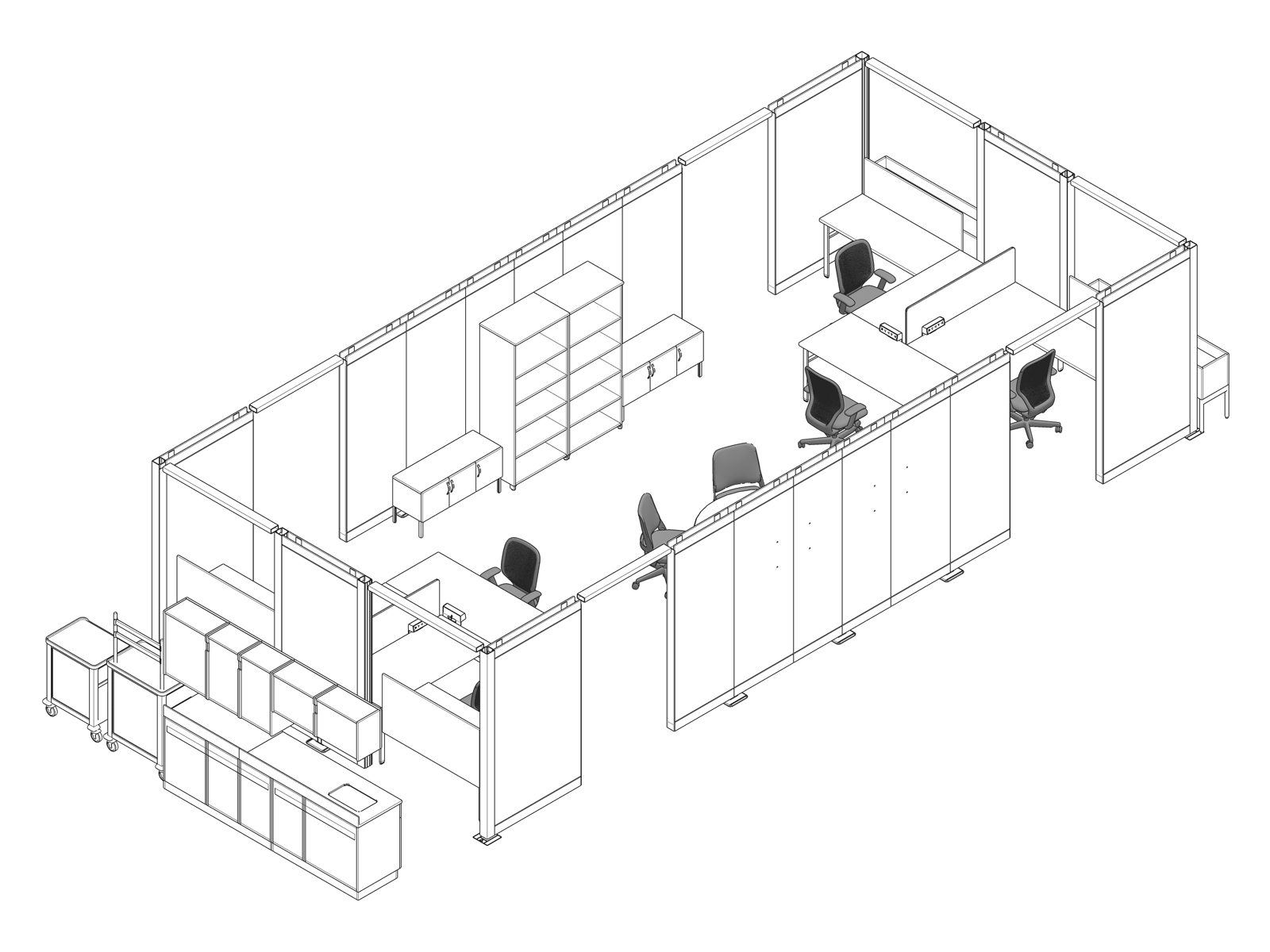 A line drawing - Nurses Station 022