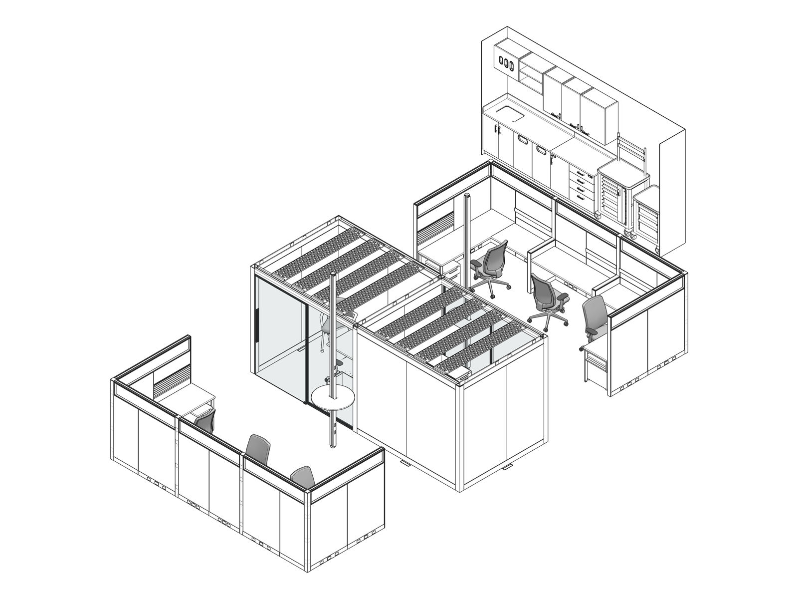 A line drawing - Nurses Station 023