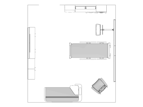 A line drawing viewed from above - Patient Room 003