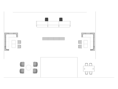 A line drawing viewed from above - Plaza 001