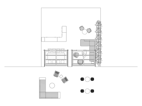 A line drawing viewed from above - Plaza 036