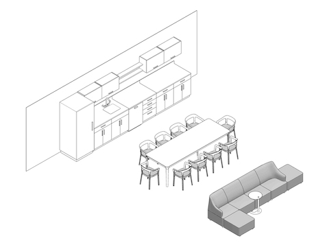 A line drawing - Staff Lounge 004
