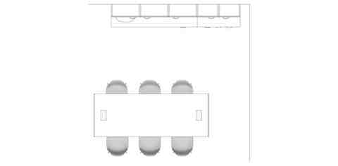 A line drawing viewed from above - Staff Lounge 006