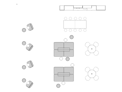 A line drawing viewed from above - Staff Lounge 007