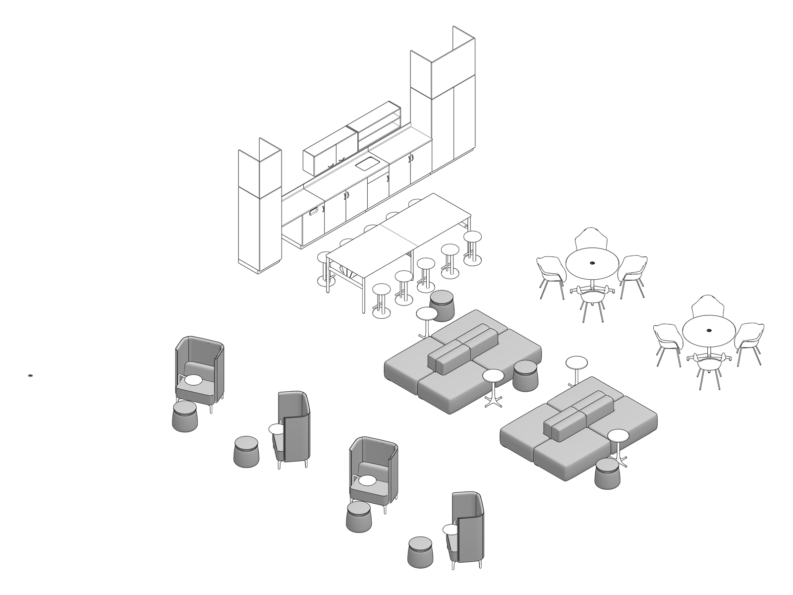 A line drawing - Staff Lounge 007
