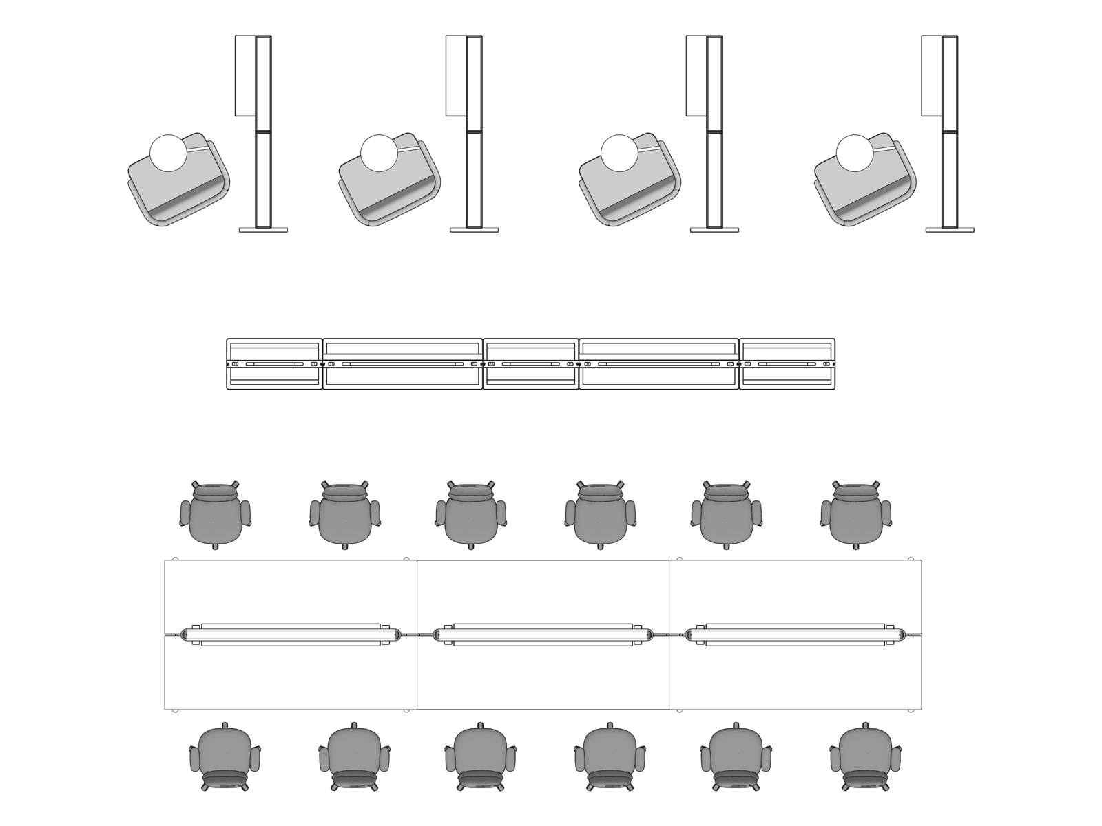 A line drawing viewed from above - Study Hall 006