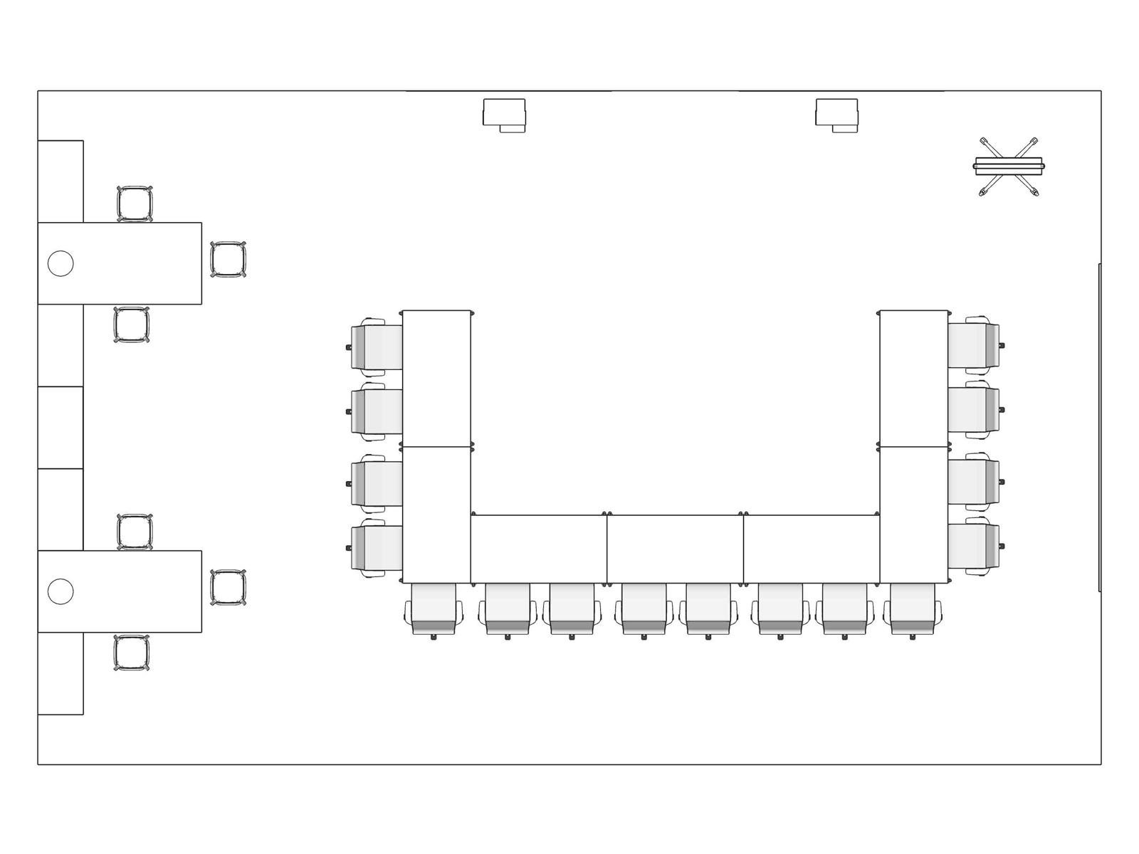 A line drawing viewed from above - Workshop 007