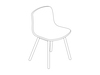 A line drawing - About A Chair–Armless–4-Leg Solid Wood Base–Fully Upholstered (AAC13)