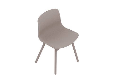 Uma renderização genérica - About A Chair – Sem braços – Base de madeira maciça com 4 pernas – Estofamento do assento opcional ( AAC12)