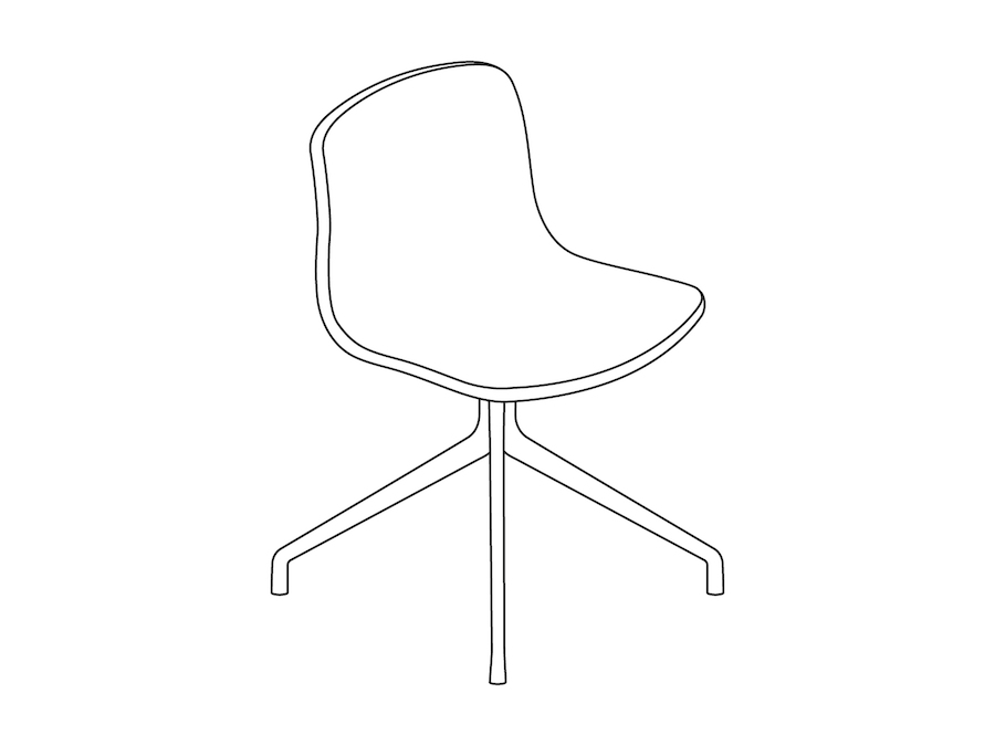 Un dibujo - Silla About A–Sin brazos–Base giratoria de 4 estrellas–Tapicería de asiento opcional (AAC10)