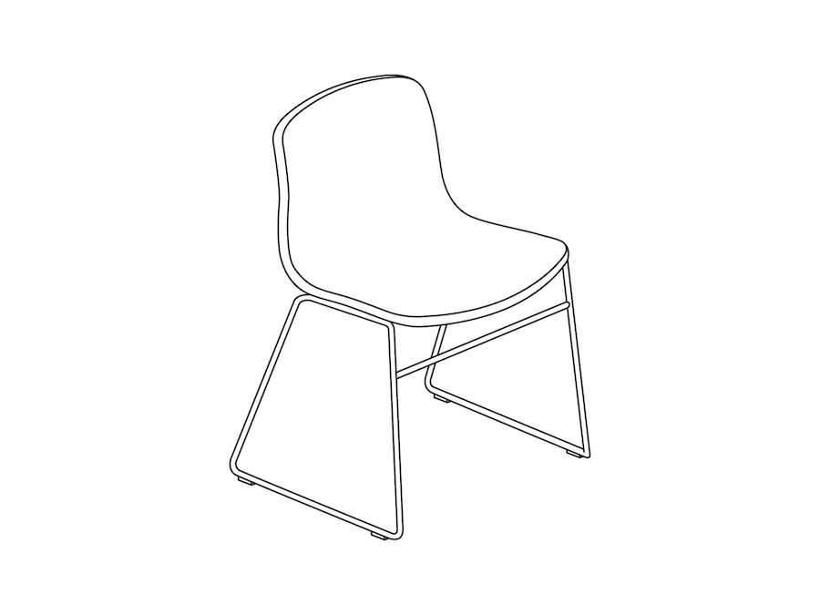 A line drawing - About A Chair–Armless–Sled Base–Optional Seat Upholstery (AAC08)