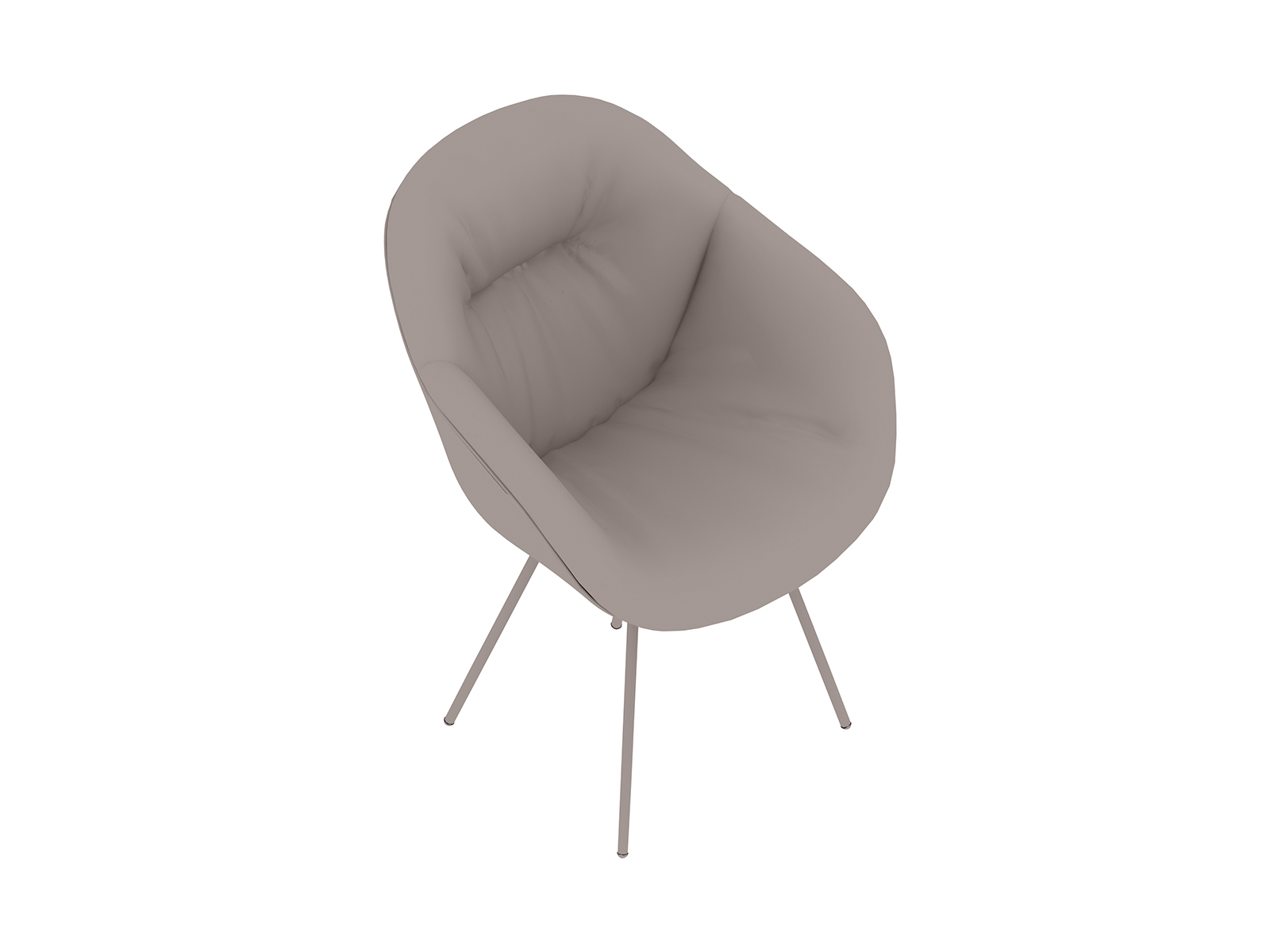 Uma renderização genérica - About A Chair – Encosto alto – Com braços – Base de metal com 4 pernas – Estofamento Soft (AAC127S)