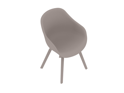 Uma renderização genérica - About A Chair – Encosto alto – Com braços – Base de madeira moldada com 4 pernas – Totalmente estofada (AAC123)