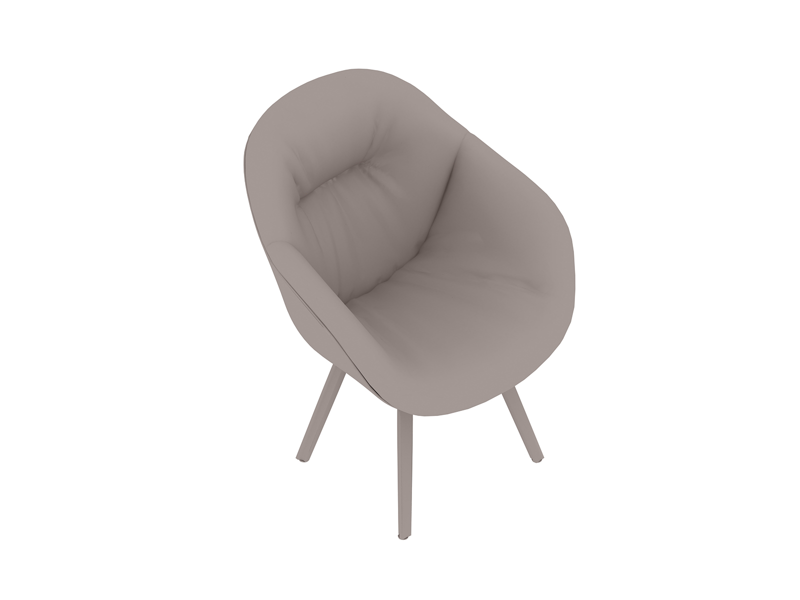 Uma renderização genérica - About A Chair – Encosto alto – Com braços – Base de madeira moldada com 4 pernas – Estofamento Soft (AAC123S)