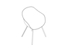 A line drawing - About A Chair–Low Arms–4-Leg Metal Base (AAC226)
