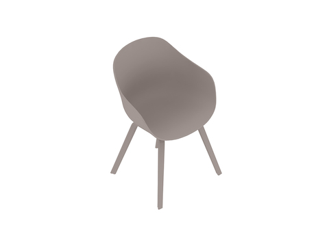 A generic rendering - About A Chair–Low Arms–4-Leg Molded Wood Base (AAC222)