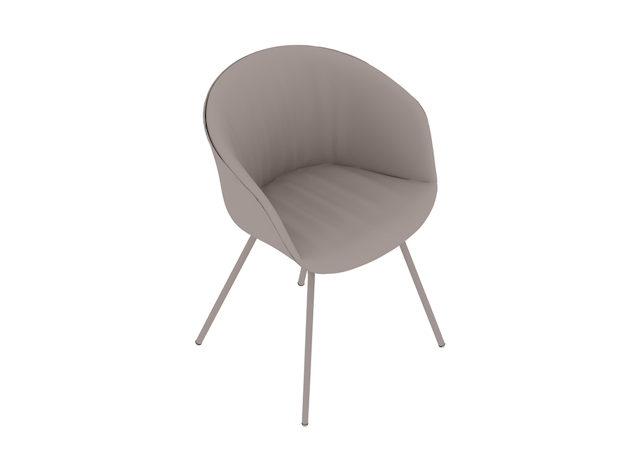Uma renderização genérica - About A Chair – Com braços – Base de metal com 4 pernas – Estofamento Soft Duo (AAC27SD)