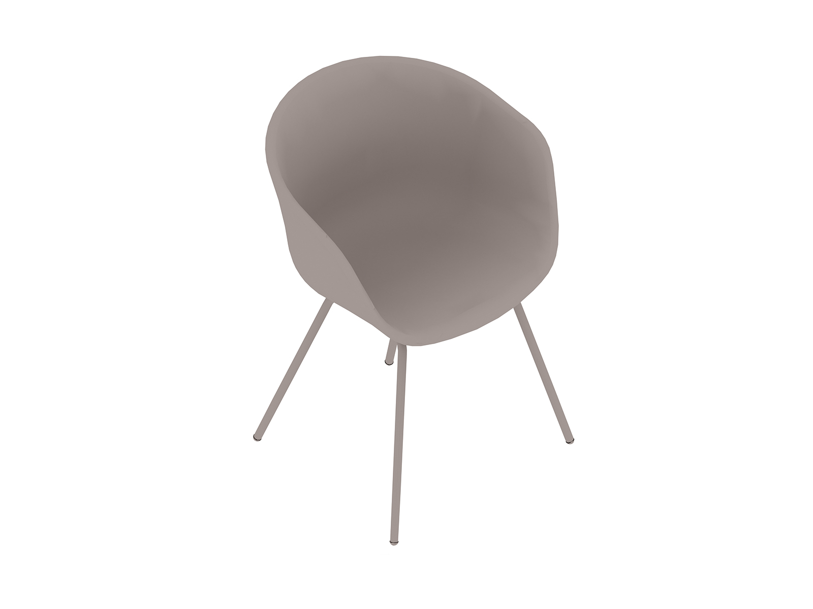 Uma renderização genérica - About A Chair–Com braços–Base de 4 pernas em metal–Totalmente estofada (AAC27)