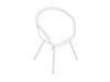 Um desenho de linha - About A Chair–Com braços–Base de 4 pernas em metal–Totalmente estofada (AAC27)
