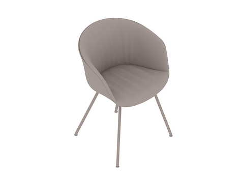Uma renderização genérica - Cadeira About A Chair–Com braços–Base de 4 pernas em metal–Estofada (AAC27S)