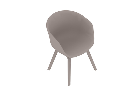 Uma renderização genérica - About A Chair – Com braços – Base de madeira moldada com 4 pernas – Baixa – Totalmente estofada (AAC43)