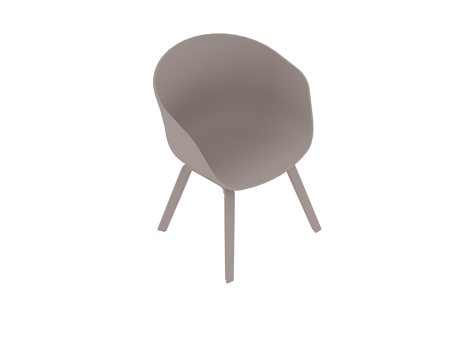 Una representación genérica - Silla About A–Con brazos–Base de madera moldeada y 4 patas–Baja–Con tapizado opcional para el asiento (AAC42)