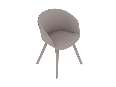 Uma renderização genérica - About A Chair – Com braços – Base de madeira com 4 pernas – Estofamento Soft Duo (AAC23SD)