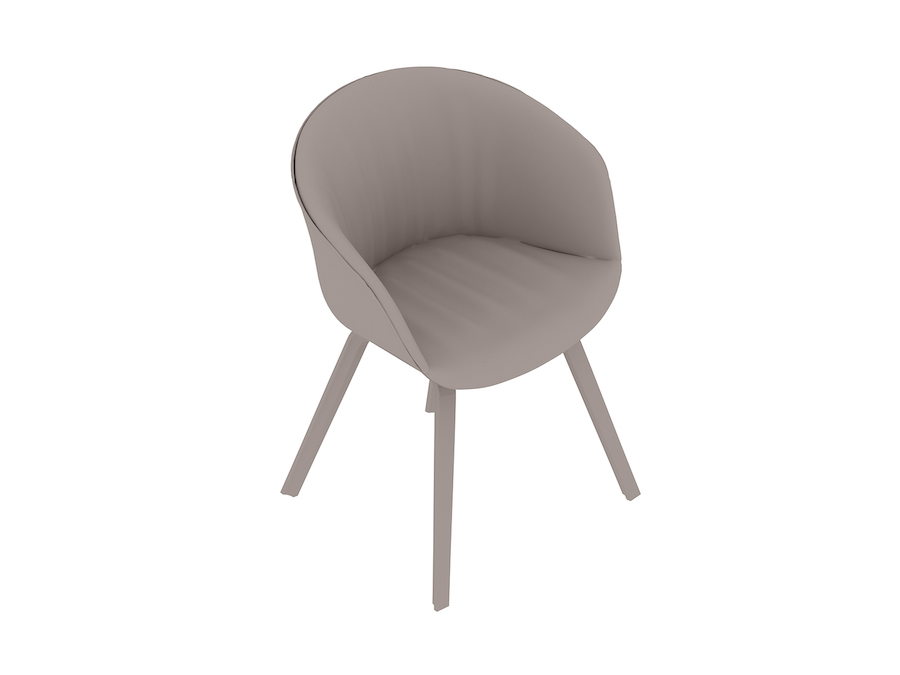 A generic rendering - About A Chair–With Arms–4-Leg Molded  Wood Base–Soft Duo Upholstered (AAC23SD)