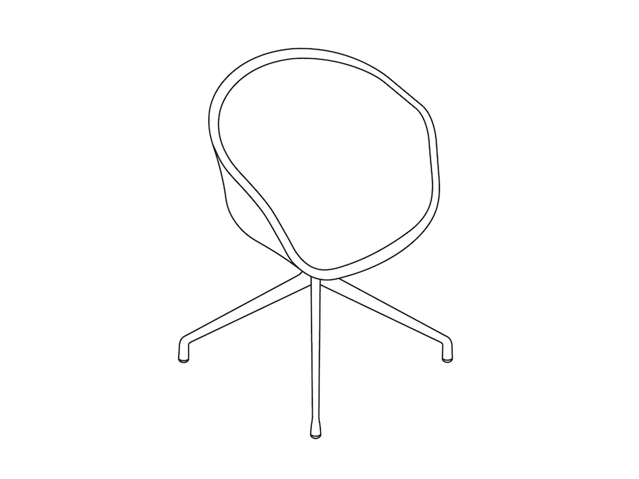 A line drawing - About A Chair–With Arms–4-Star Swivel Base–Fully Upholstered (AAC21)