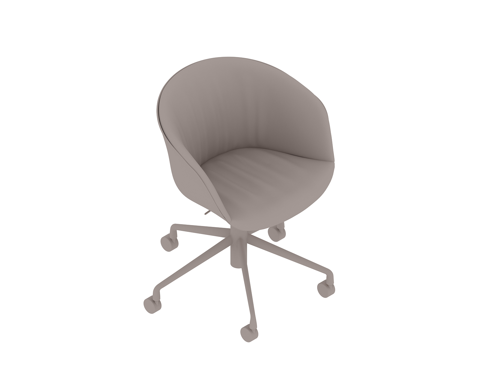 Uma renderização genérica - Cadeira de escritório About A–Com braços–Base em estrela de 5 pontas com rodízio–Estofada (AAC53S)