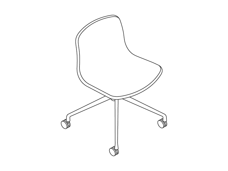 Un dibujo - Silla para oficina About A–Sin brazos–Base con ruedas de 4 estrellas–Totalmente tapizada (AAC15)